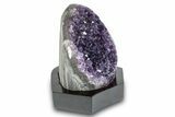 Grape Jelly Amethyst Geode With Wood Base - Uruguay #275607-2